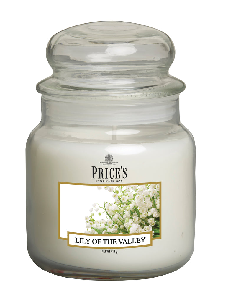 Price's Medium Scented Candle Jar with Lid - Lily of the Valley