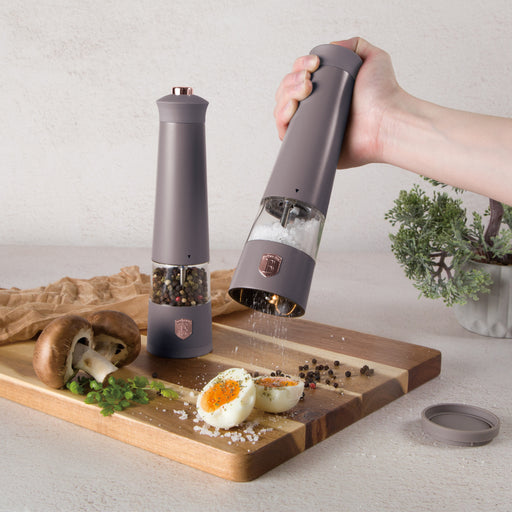 Berlinger Haus 2-Piece Electric Pepper & Salt Mill Set - Taupe Collection