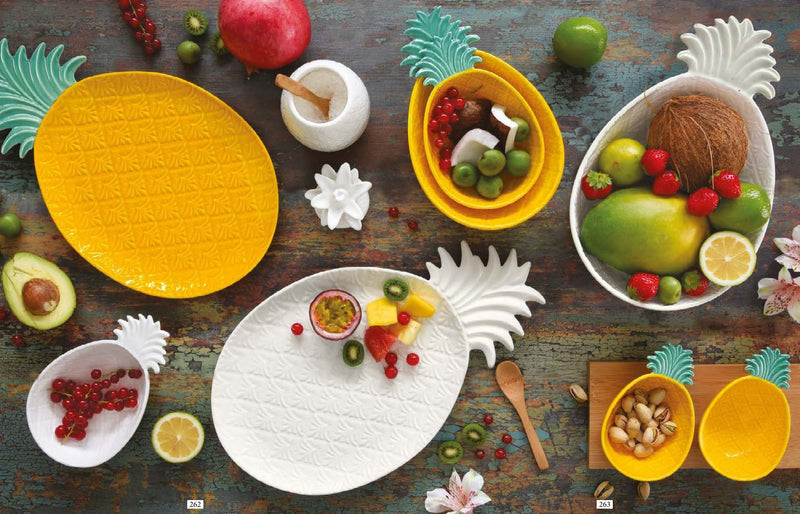 Easy Life Madagascar 28x17cm Pineapple Serving Platter in Box - White