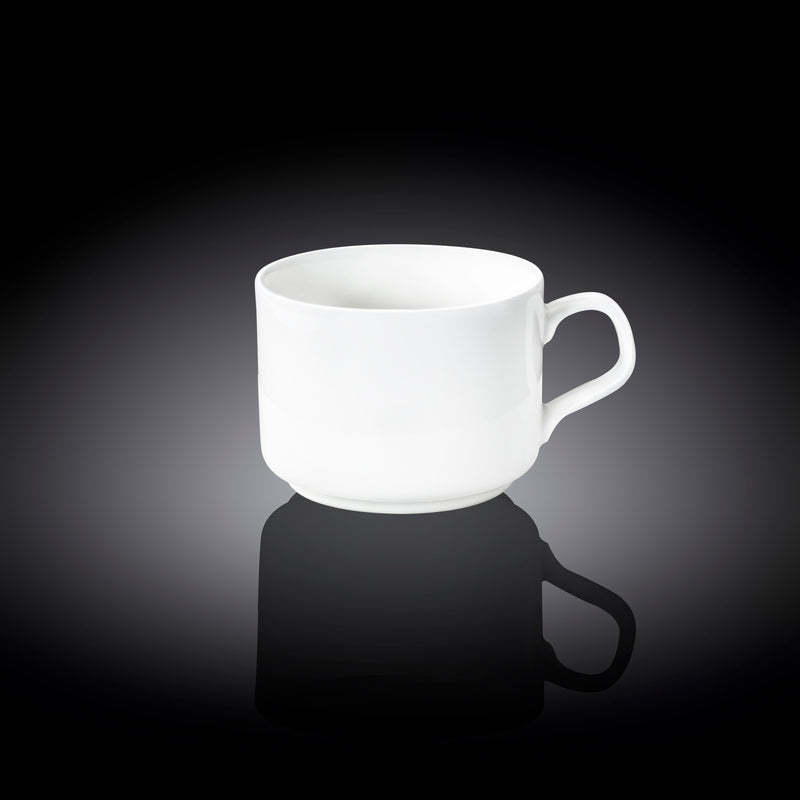 Wilmax 215ml Teacup & Coaster Set - White