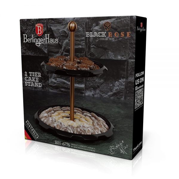 Berlinger Haus Black Rose 2-Teir Cake Stand