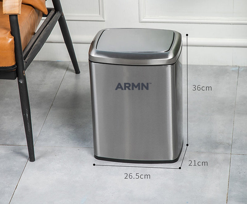 ARMN Roma 12L Waste Bin - Silver