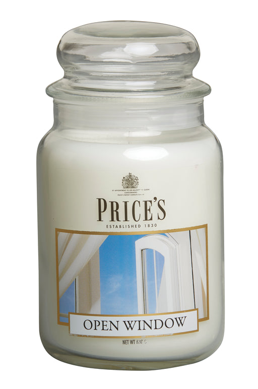 Price's Large Scented Candle Jar with Lid - Open Window
