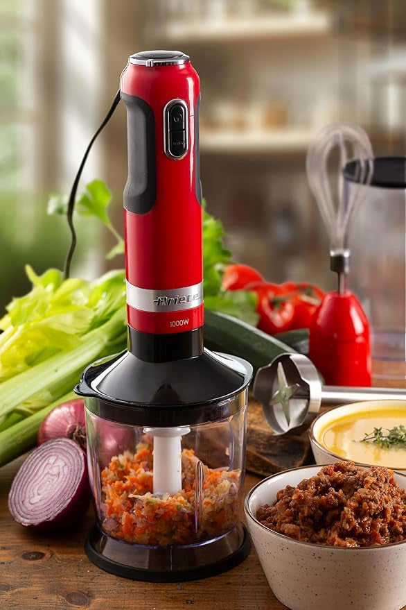 Ariete Moderna 602 7-in-1 Multifunction Hand Blender Set - Red