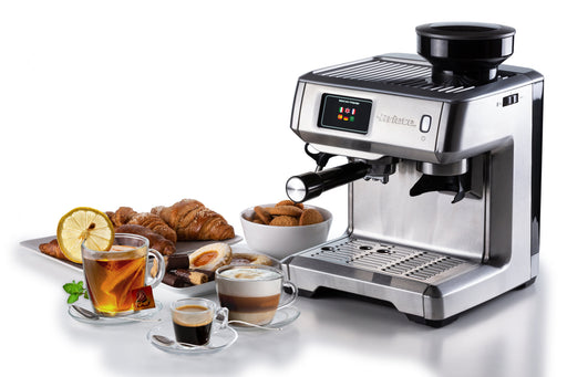 Ariete 1312 Espresso Coffee Machine with Grinder & Digital Display - Silver