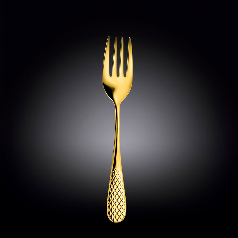 Wilmax Julia 23cm Steel Serving Fork - Gold
