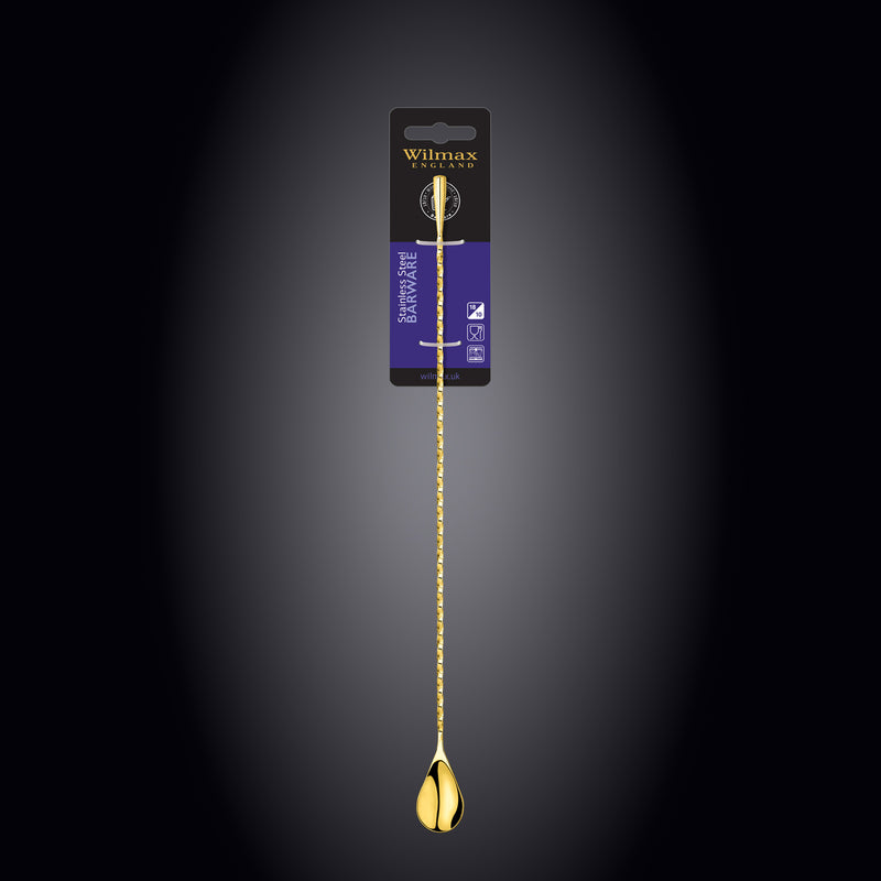 Wilmax 40cm Steel Spoon - Gold