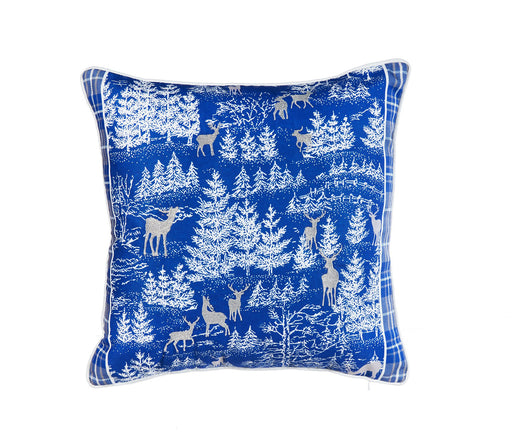 ARMN Azure Embroidered Cushion Cover - White & Blue