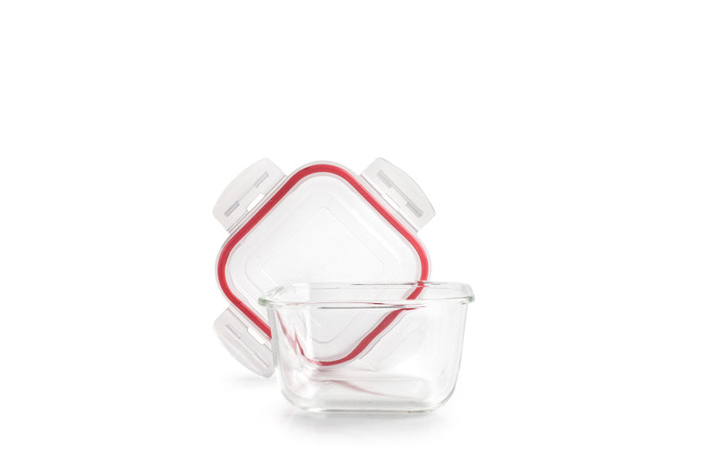Ibili 1000ml Glass Food Container - Red