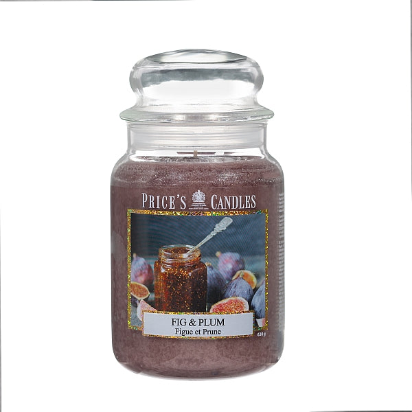 Price's Large Scented Candle Jar with Lid - Fig & Plum