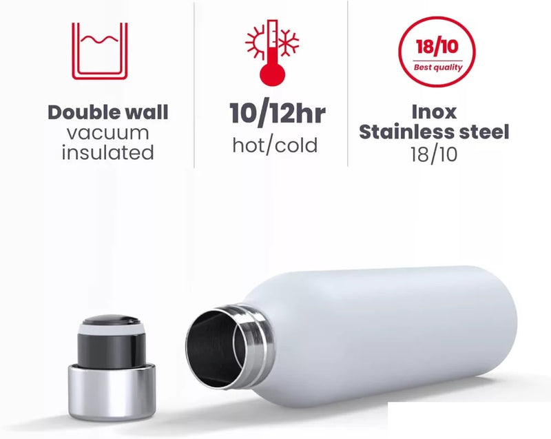 Ibili Pure Steel 500ml Double Wall Thermos Bottle - White