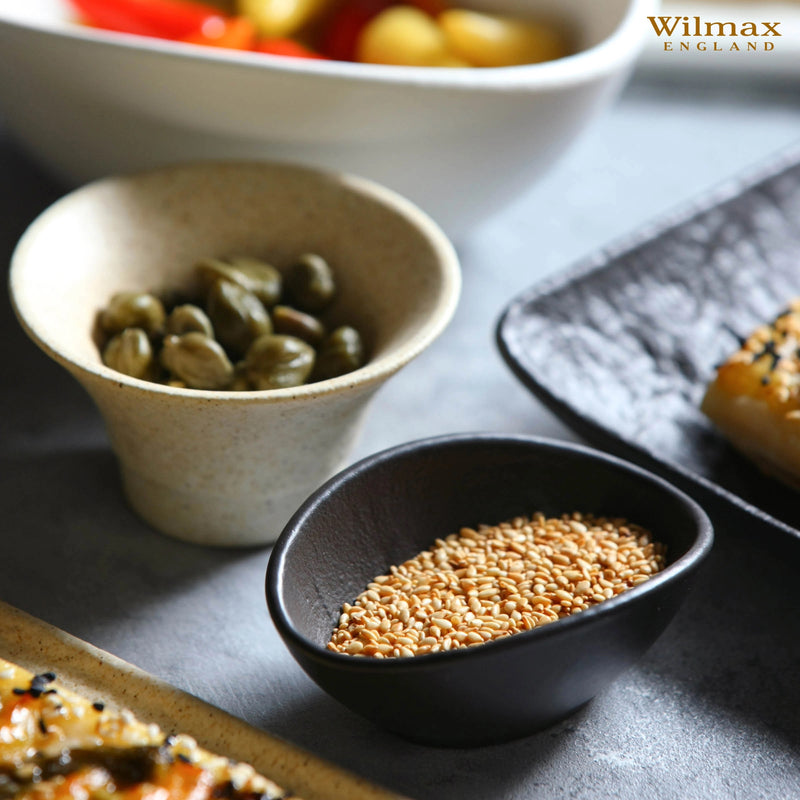 Wilmax SlateStone 8x6cm Oval Dish - Black