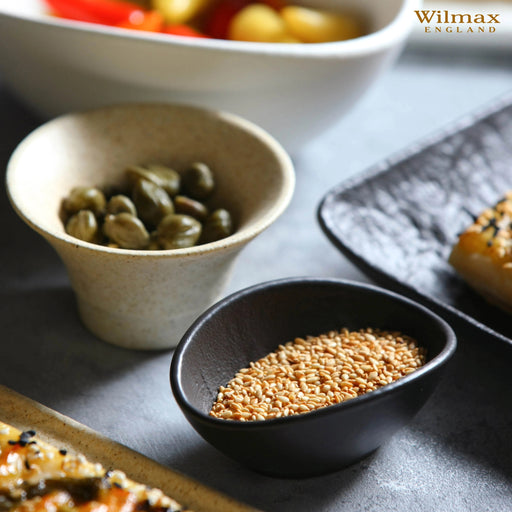 Wilmax SlateStone 8x6cm Oval Dish - Black