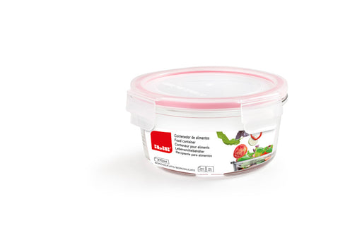 Ibili Lunch-Away 370ml Round Glass Food Container - Red