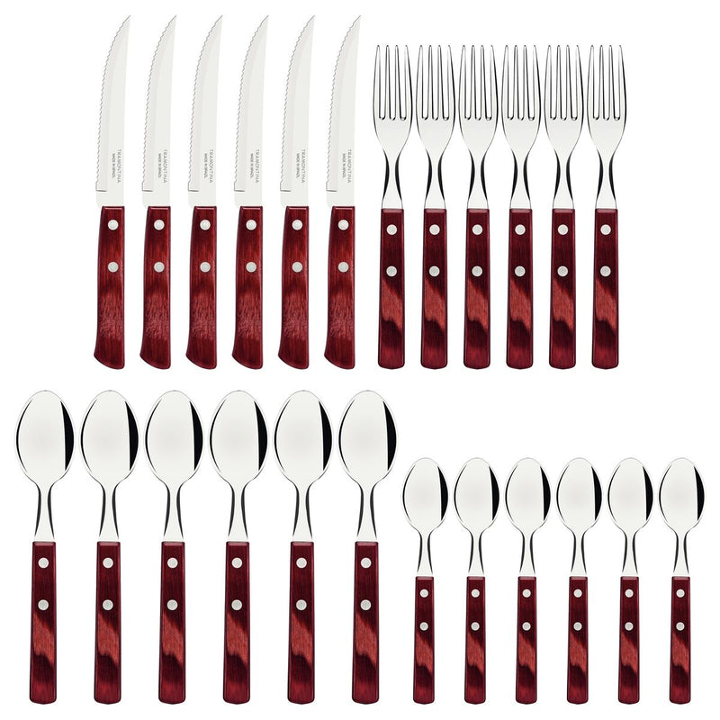 Tramontina Polywood 24-Piece Flatware Set