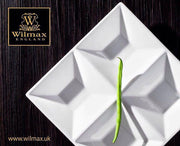 Wilmax 15cm Divided Square Dish - White