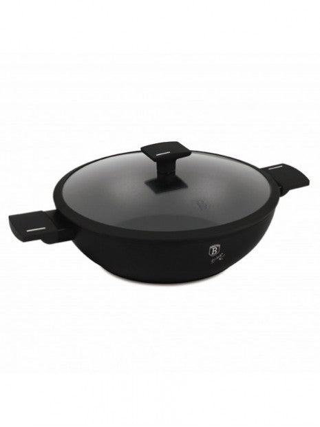 Berlinger Haus 30cm Wok with Lid - Matte Black