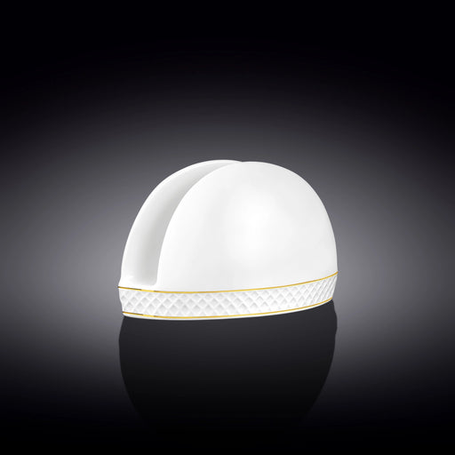 Wilmax Diamond 12x7.5cm Napkin Holder - White & Gold