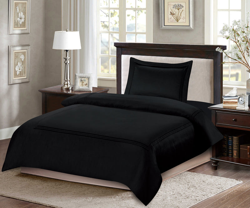 ARMN 3-Piece Naturesoft Single Duvet Cover Set - Black