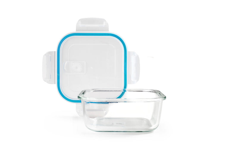 Ibili Air-Vent 1200ml Glass Food Container - Blue