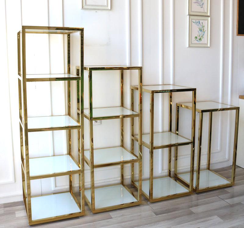 ARMN Milton 4-Shelf 35x35cm Stand - Gold