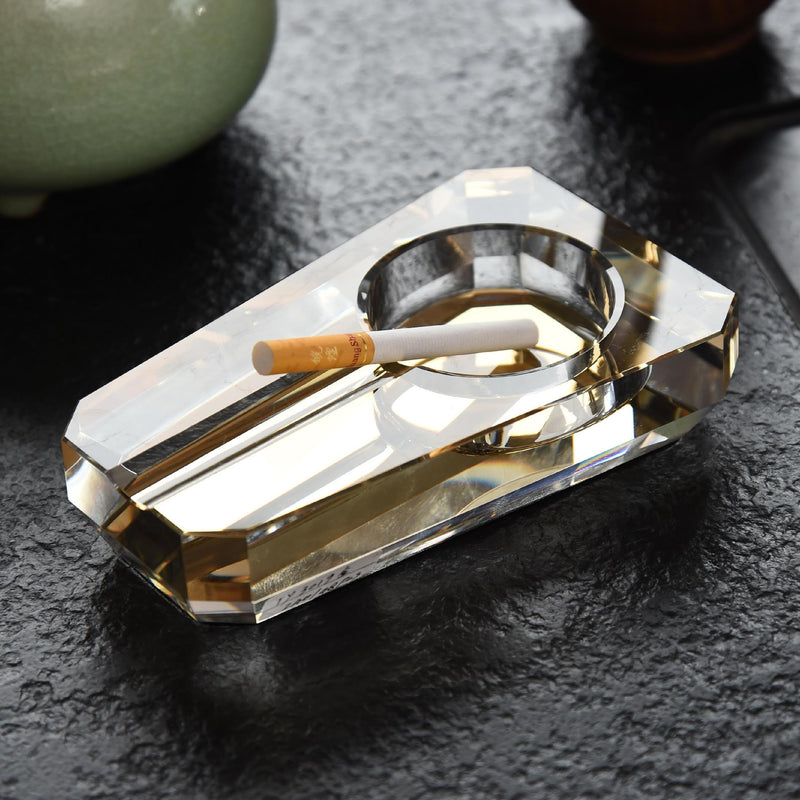 ARMN Century Assymetric 15cm Crystal Ashtray - Transparent
