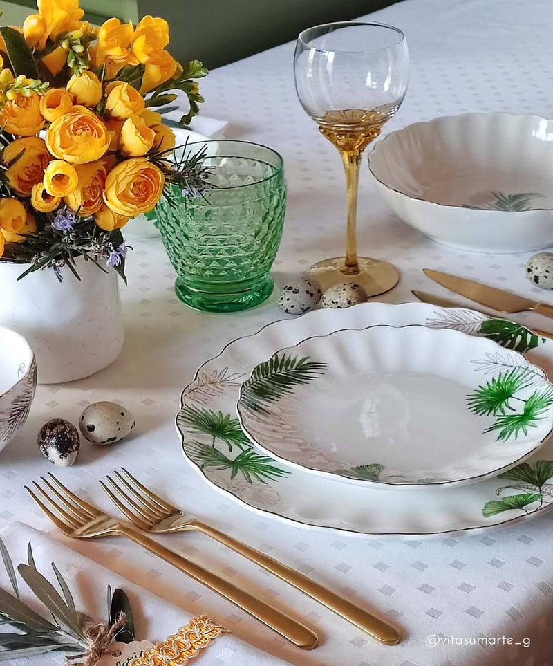 Easy Life Exotique 26cm Dinner Plate - White & Green