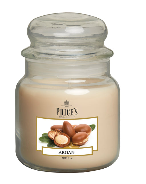Price's Medium Scented Candle Jar with Lid - Argan