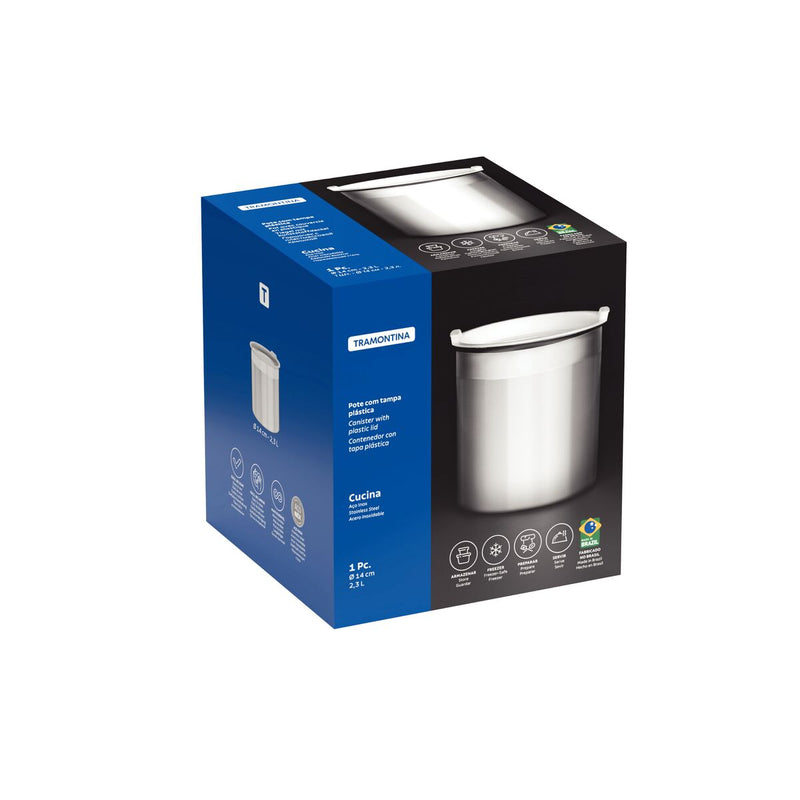 Tramontina Freezinox 2.3L Steel Round Food Container