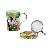 Easy Life Tropical Vibes 350ml Mug with Infuser & Lid in Box - Multicolored