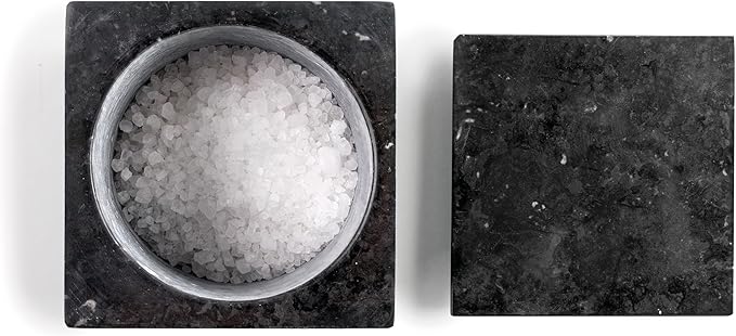 Ibili 10.3x11x11cm Marble Salt Cellar - Black