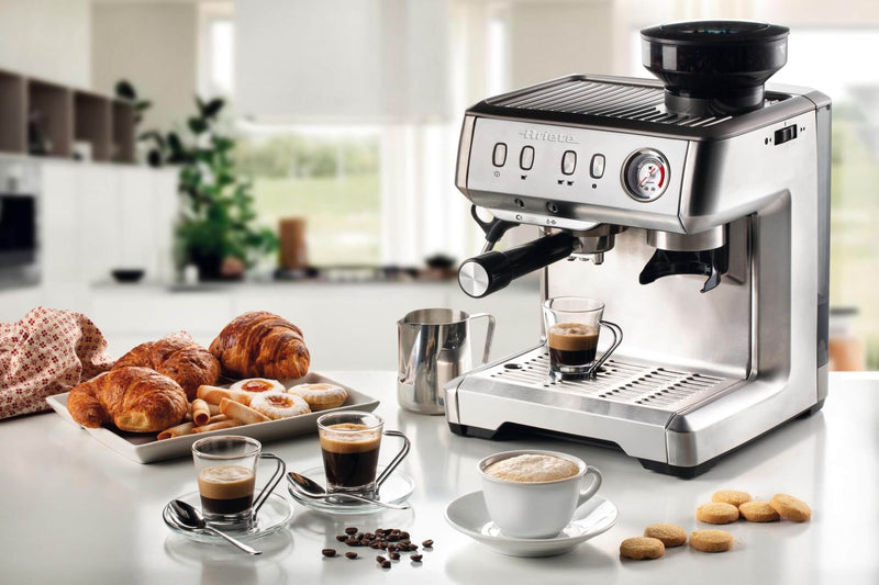 Ariete 1313 Espresso Coffee Machine with Grinder - Silver