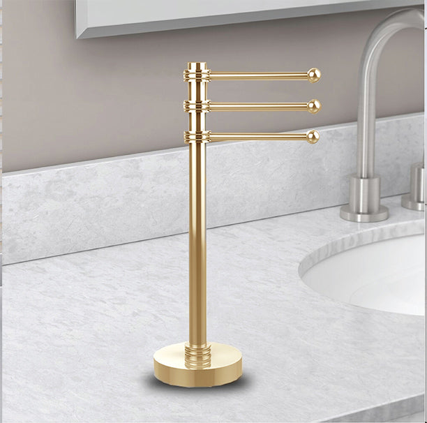 ARMN Delta Countertop Triple Towel Rack - Gold