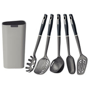 Tramontina Verano 6-Piece Utensil Set with Holder - Gray