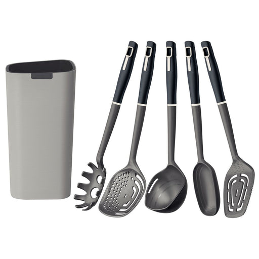 Tramontina Verano 6-Piece Utensil Set with Holder - Gray