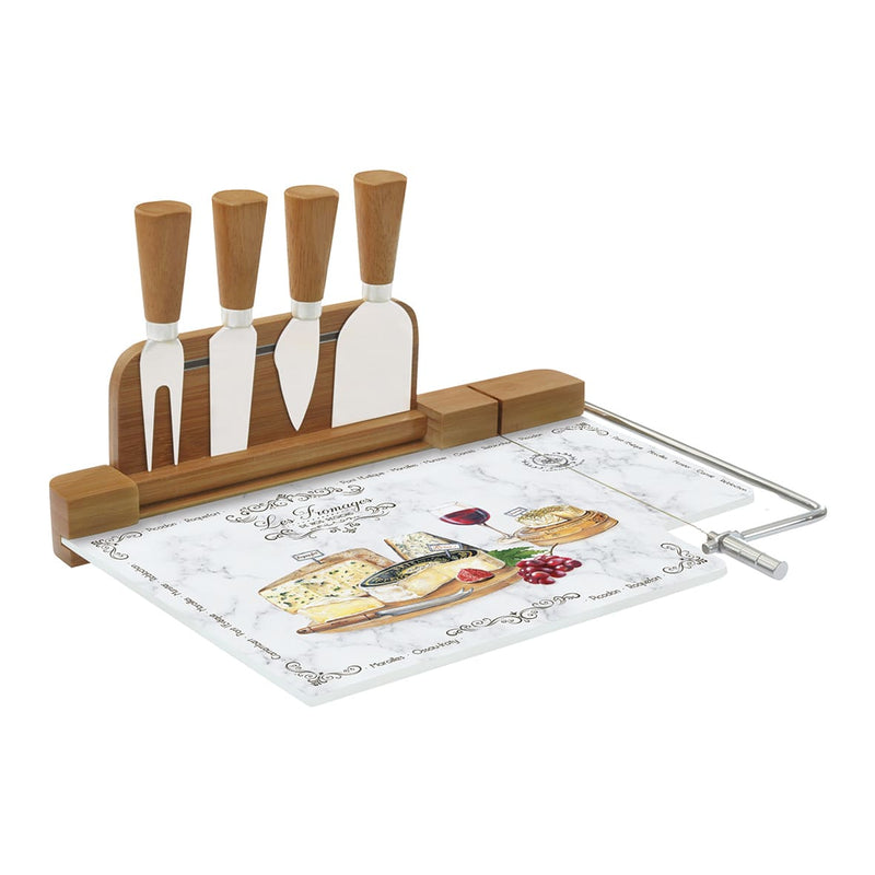 Easy Life Fromages Cheese Knives & Board with Cutter Set - Multicolored