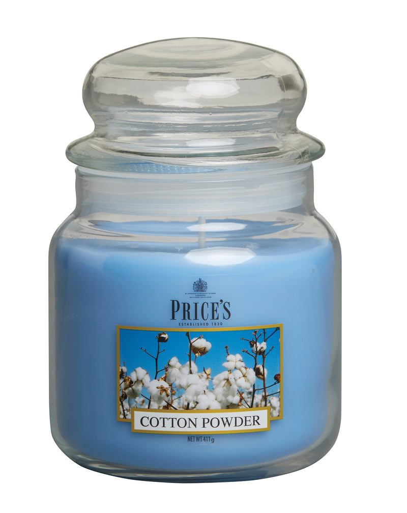 Price's Medium Scented Candle Jar with Lid - Cotton Powder