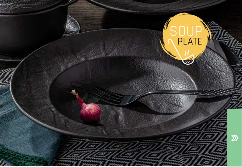 Wilmax SlateStone 25.5cm Deep Plate - Black