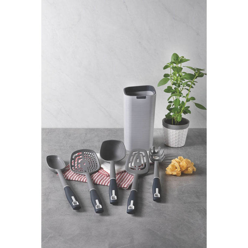Tramontina Verano 6-Piece Utensil Set with Holder - Gray