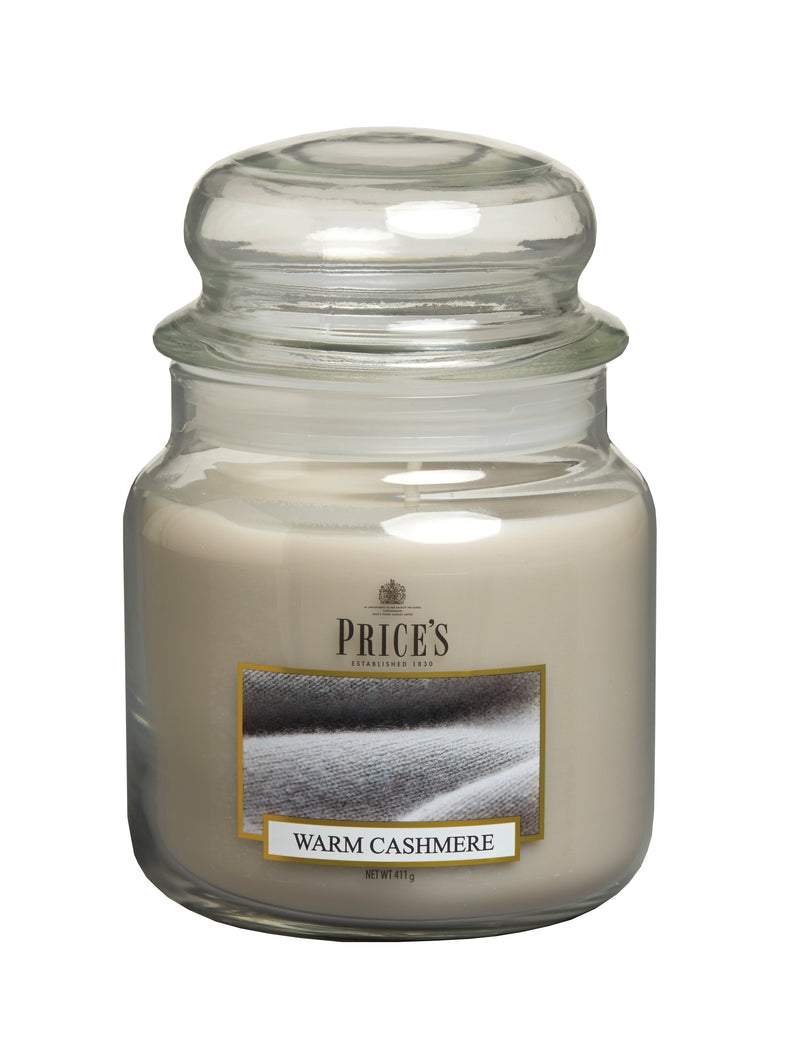 Price's Medium Scented Candle Jar with Lid - Warm Cashmere