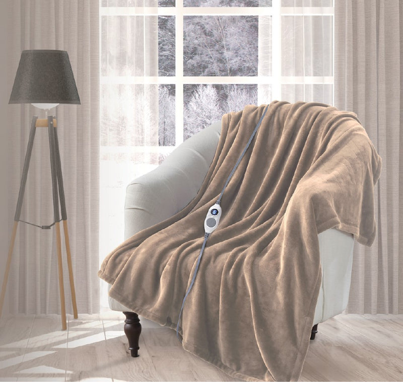 ARMN Cozy Plush 130x160cm Heated Throw - Beige