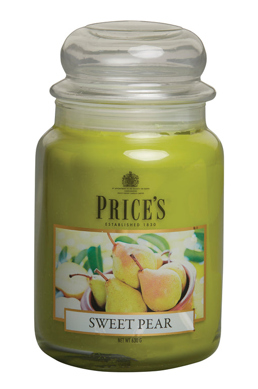 Price's Large Scented Candle Jar with Lid - Sweet Pear