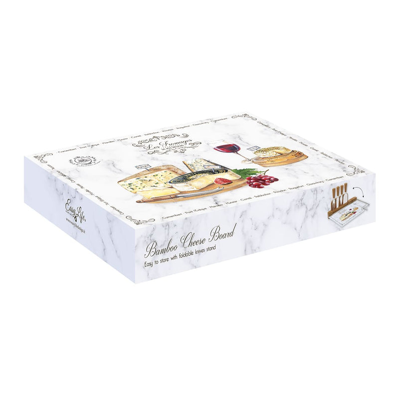 Easy Life Fromages Cheese Knives & Board with Cutter Set - Multicolored