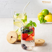 Wilmax Thermo 330ml Can with Bamboo Lid & Straw