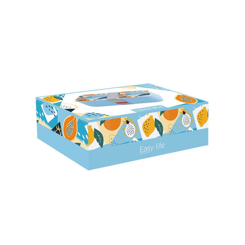 Easy Life Abstract 1000ml 1-Layer Lunchbox - Blue