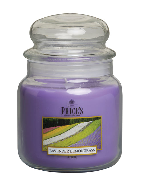 Price's Medium Scented Candle Jar with Lid - Lavender & Lemongrass
