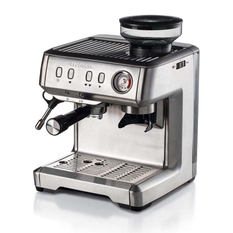 Ariete 1313 Espresso Coffee Machine with Grinder - Silver