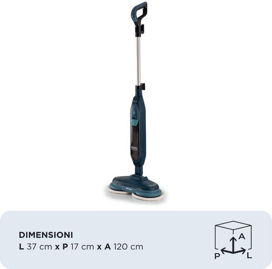 Ariete 4178 Dual Scrub Electric Mop with Rotating Brushes - Teal