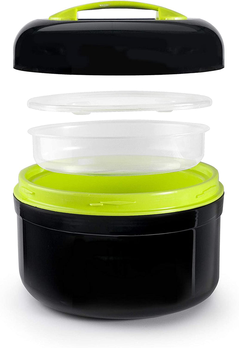 Ibili 1.4L Lunch Box - Black & Green