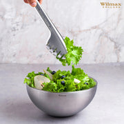 Wilmax 25.5cm Steel Serving Tongs - Silver